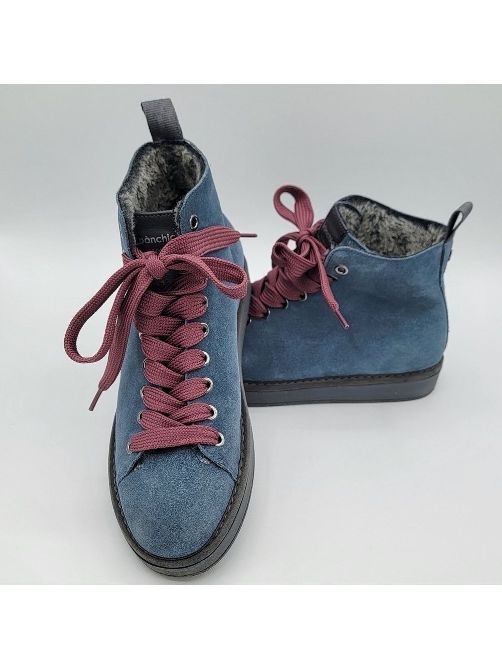 Italian Blue Suede Boots #1815